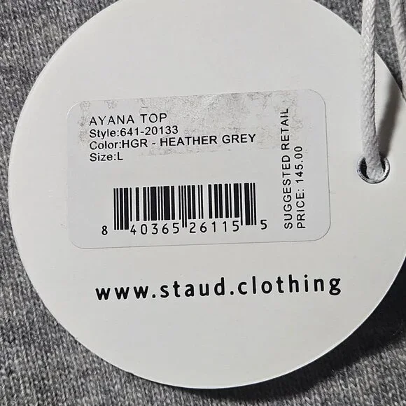 NWT STAUD Grey Ribbed Knit Tank Top Women’s L Minimalist Streetwear Quiet Luxury - Picture 10 of 11